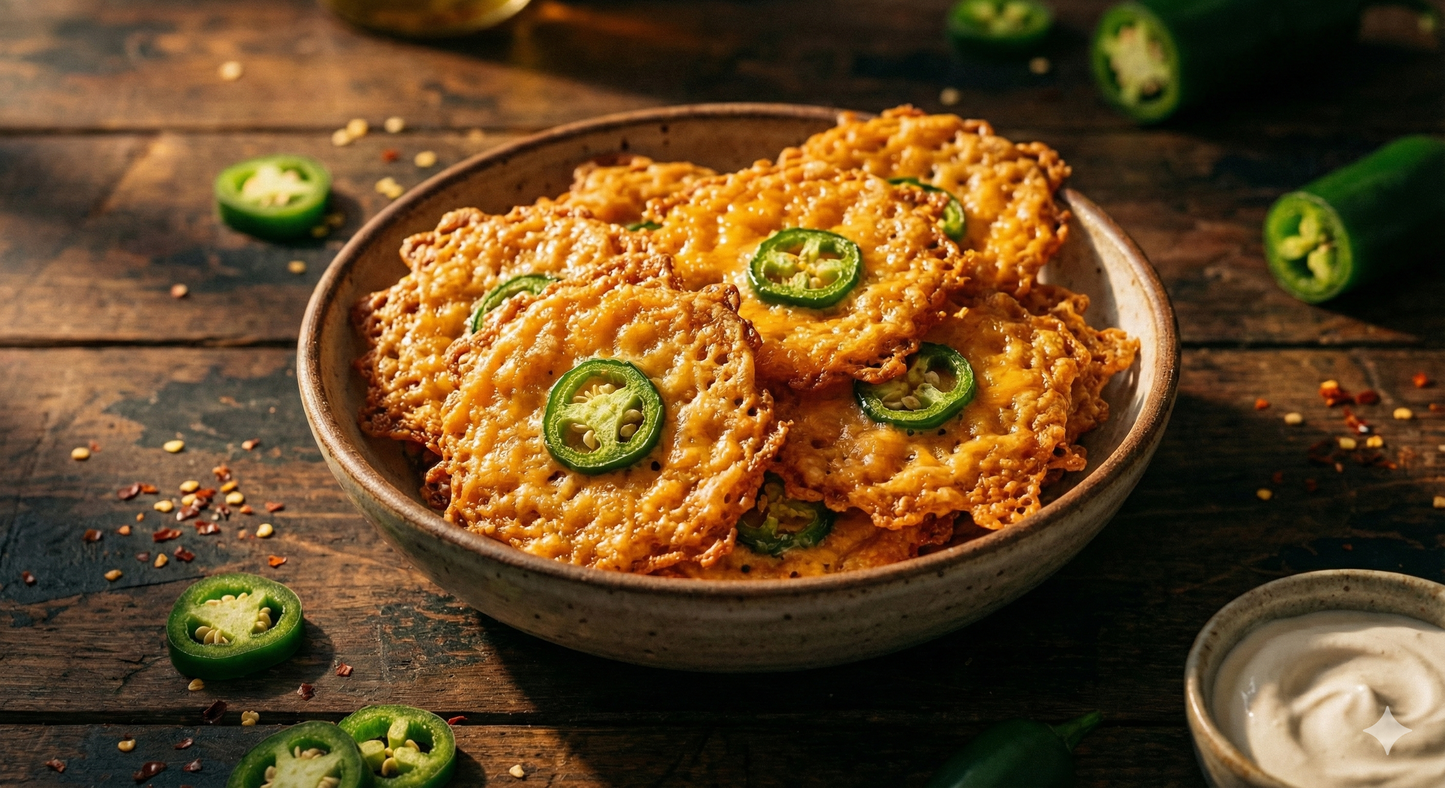 Crunchy Keto Cheese Crisps - Spicy Jalapeno