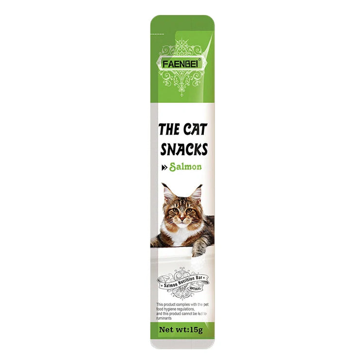 The cat snacks
