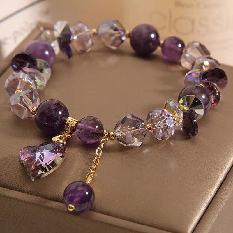 Purple Heart Crystal Elegant Bracelet