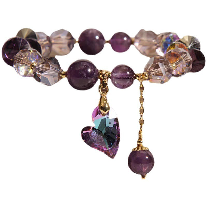 Purple Heart Crystal Elegant Bracelet