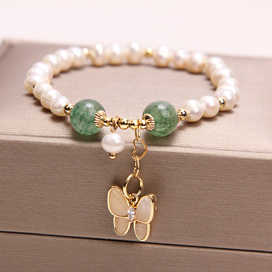 Pearl Opal Butterfly Bracelet