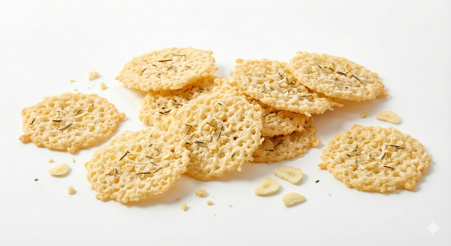 Crunchy Keto Cheese Crisps - Garlic Parmesan