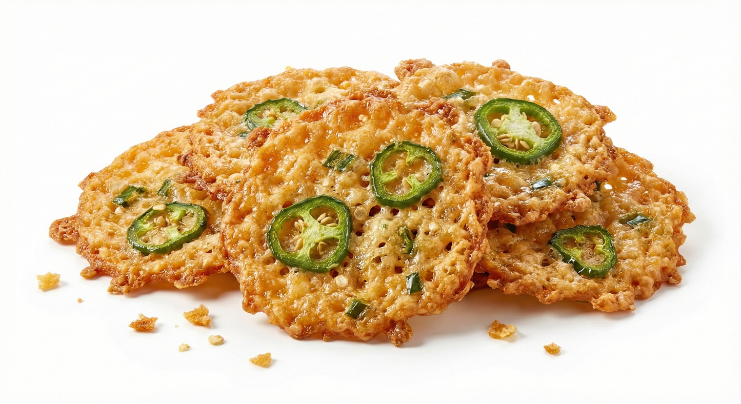 Crunchy Keto Cheese Crisps - Spicy Jalapeno