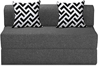 Furniture Cloudify mart One- Seater Sofa Cum Bed Furniture | 3x6 Feet, Black | for Home & Living Room Washable Cover