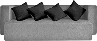  Furniture Dr Smith Sofa Com Bed for Home- Three Seater, 5x6' Feet-Grey-Color-with Three Cushion