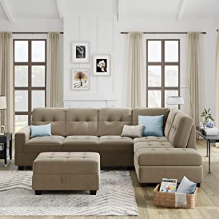 Furniture Amazon Brand - Solimo Ferbane 3 Seater Sofa (Fabric, Sand Brown)