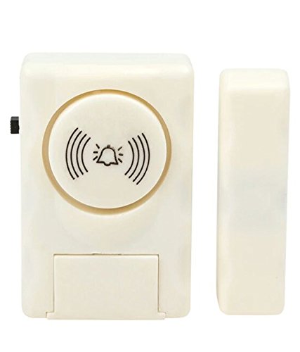 Apartmentlus plastic wireless door security burglar alarm with magnetic sensor (white cream, 1.00)