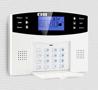 Ibell gsm home security alarm system with 2 door sensors, 1 motion sensor, 2 remote & 1 wired siren (white)