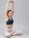 Seamless navy non-wired lightly padded rapid-dry yoga bra 3652