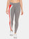 Women Grey & Red Colourblocked Skinny-Fit Tights