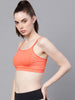 Seamless Women Coral Orange Rapid Dry Yoga Sports Bra 3654