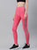 Women Pink Melange Solid Rapid Dry Yoga Tights With Side Stripes